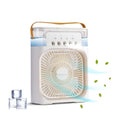 InstaCuppa Portable Humidifier with Fan, Ultrasonic Cool Mist Humidifier 600 ML - 3 Mist Settings, 3 Fan Speeds, 7 Colour LED Light, Timer, USB Powered