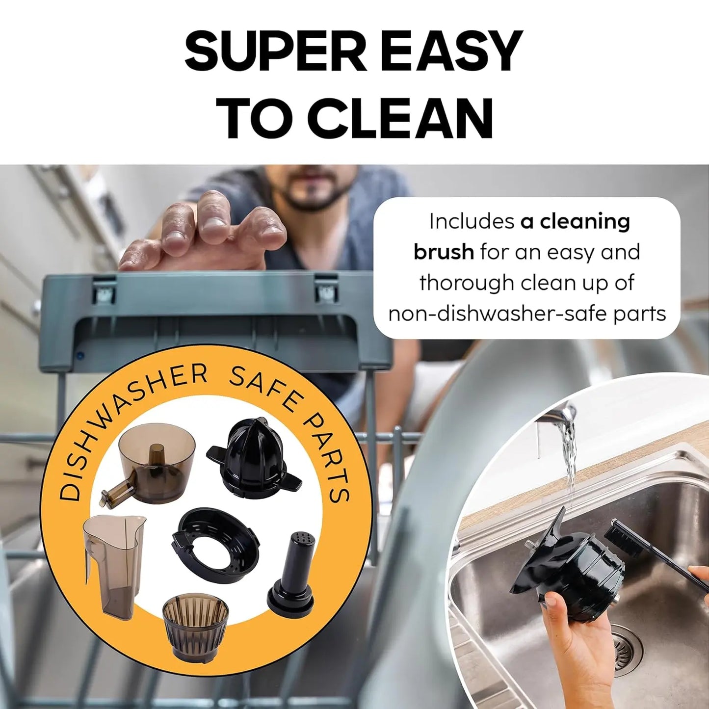 InstaCuppa 3-in-1 Cold Press Juicer for Home for Busy Moms, Unique Gradual Shaped Auger, 250W Copper Motor, 5.5” Big Mouth Feed Chute, Quiet, Easy to Clean, BPA-Free, 3L Slow Pressed Juice Machine