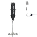 InstaCuppa Milk Frother for Coffee - Handheld Battery-Operated Electric Milk and Coffee Frother, Stainless Steel Whisk and Stand, Portable Foam Maker for Coffee, Cappuccino, Lattes, and Egg Beaters
