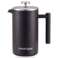 InstaCuppa Stainless Steel French Press Coffee Maker 1000 ml — Double Wall 304 Steel, 4-Part Filtration, Spare Filters, Scoop & Cleaning Brush Included