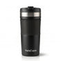 InstaCuppa French Press Travel Mug, Stainless Steel Double Walled Vacuum Insulated Thermos for Hot or Cold Coffee, Tea, Spill Proof