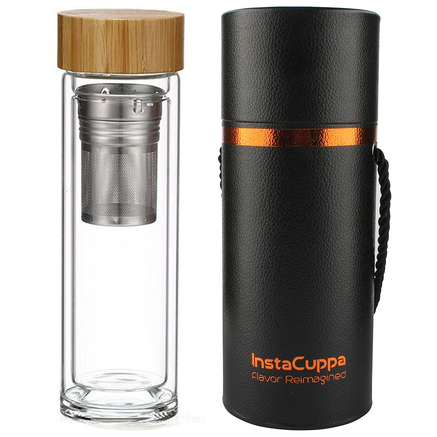 Shop InstaCuppa Thermos Green Tea Infuser Water Bottle with Steel