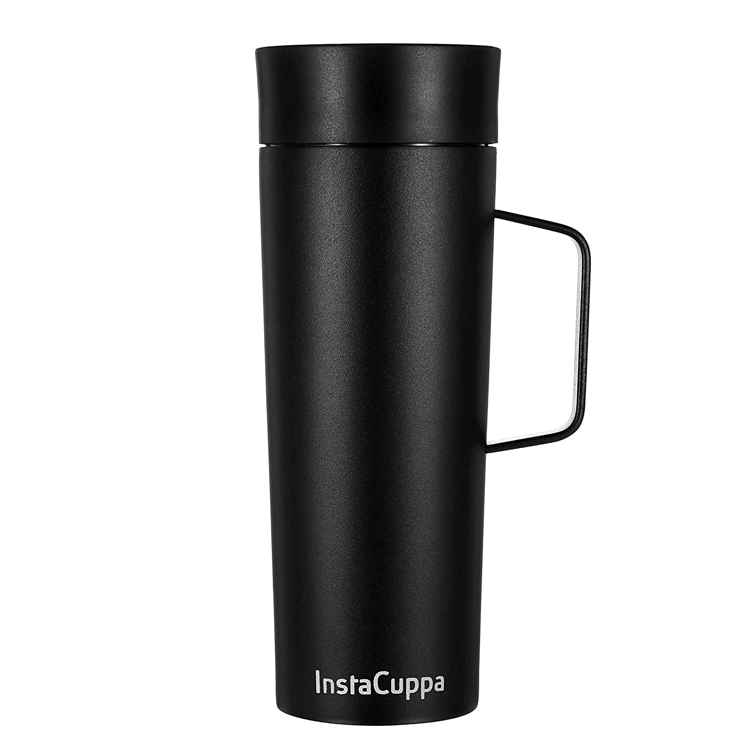 Mug, with Sipper Lid, Tea & Coffee Mug, Black, Stainless Steel