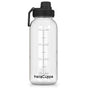 InstaCuppa Borosilicate Glass Water Bottle with Sports Sipper Lid, Innovative Time Markings, Neoprene Sleeve for Protection