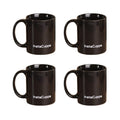 InstaCuppa Ceramic Coffee Mugs with Handle Home Kitchen Use,Business,Gift,Ceramic 350 ML , Pack of 4 , Black
