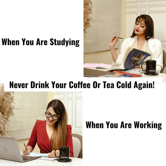 InstaCuppa Coffee Mug Warmer for Desk, 5 Adjustable Temperature Settings, 45ºC-100ºC, Auto Shut Off, Lightweight, 200 Watt, Black