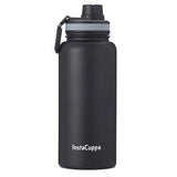 InstaCuppa Stainless Steel Thermos Flask Water Bottle with Sports Sipper Lid, Double Walled Vacuum Insulation