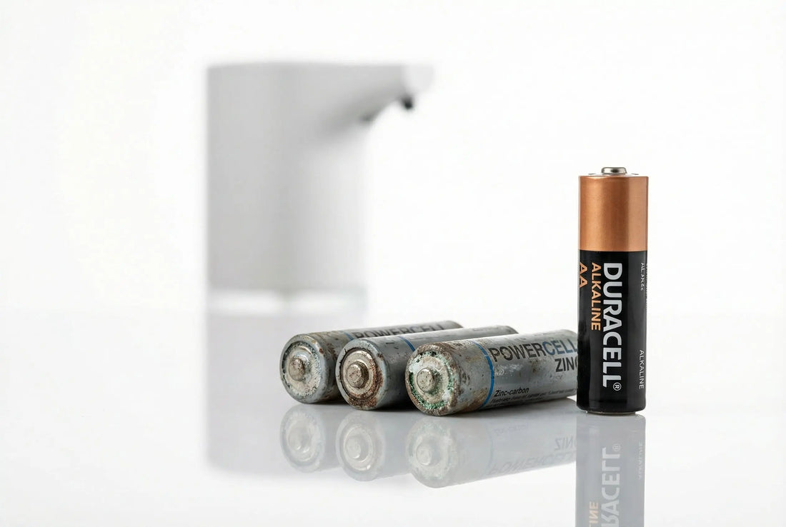 Battery operated soap dispenser Duracell vs cheap batteries