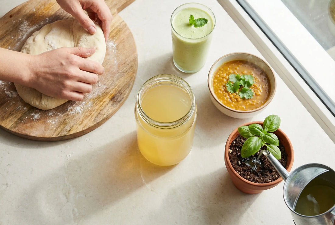 Whey water uses chapatti dough smoothie dal and plants