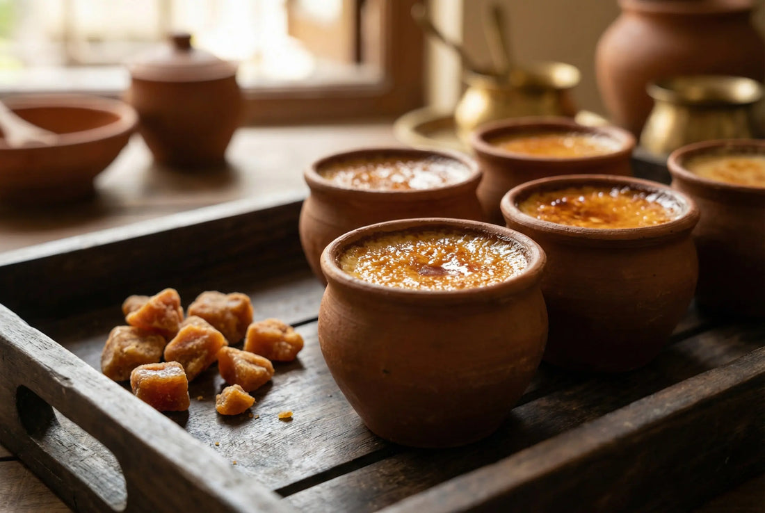 Mishti doi Bengali sweet yogurt in earthen clay pots