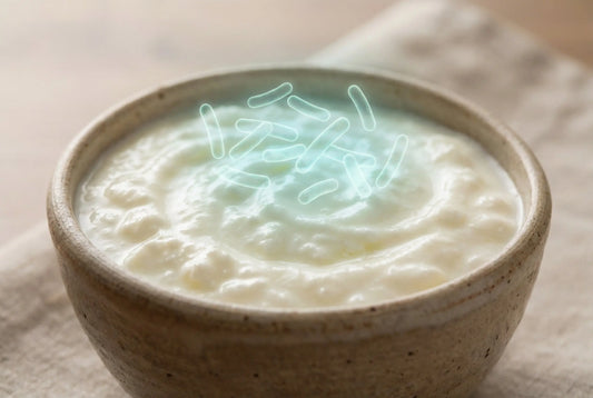 Probiotic curd with Lactobacillus bacteria concept