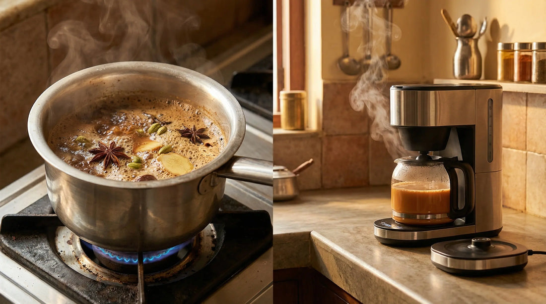 Automatic chai maker vs stovetop taste comparison