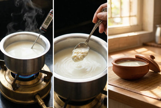 Making curd at home step by step milk and starter