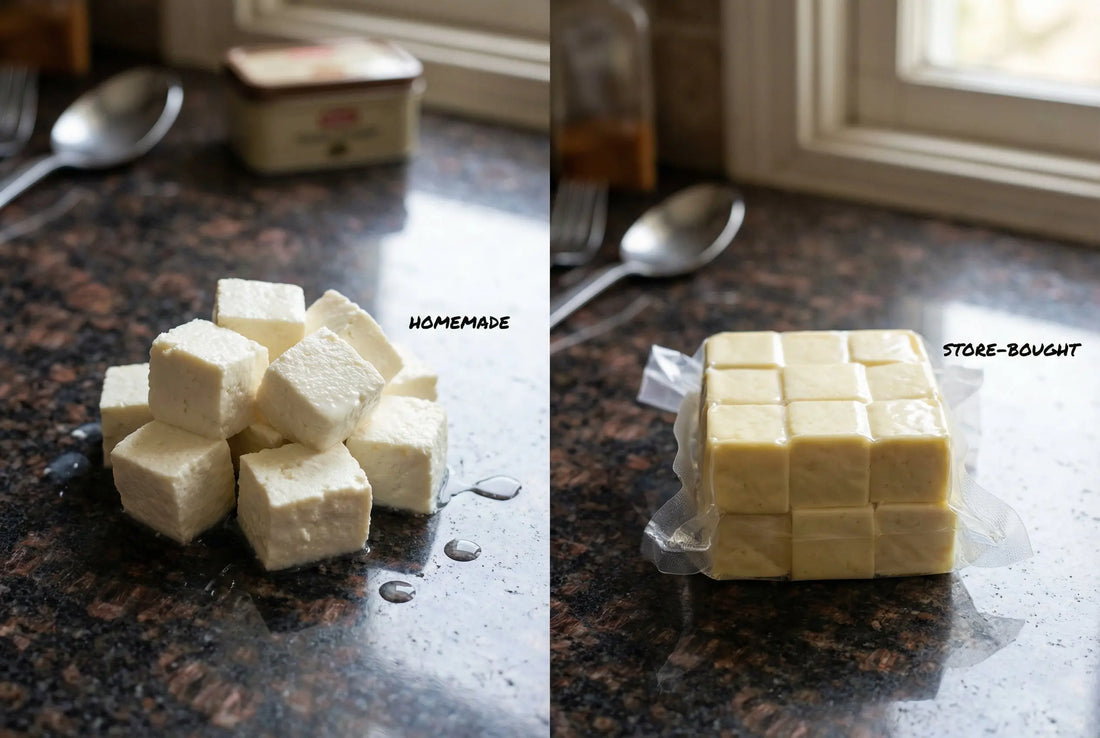 Fresh homemade paneer vs store-bought packaged paneer
