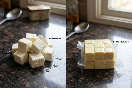 Fresh homemade paneer vs store-bought packaged paneer
