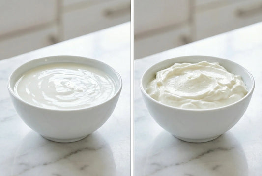Greek yogurt vs regular yogurt comparison side by side