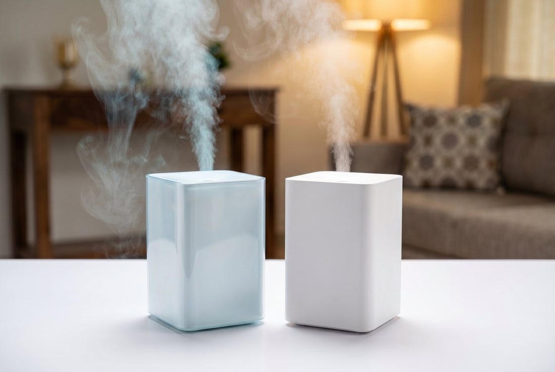 Two humidifiers side by side for Dr Trust vs InstaCuppa comparison