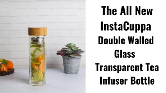 The-All-New-InstaCuppa-Double-Walled-Transparent-Glass-Bottle-with-Tea-Infuser-450-ML InstaCuppa Store