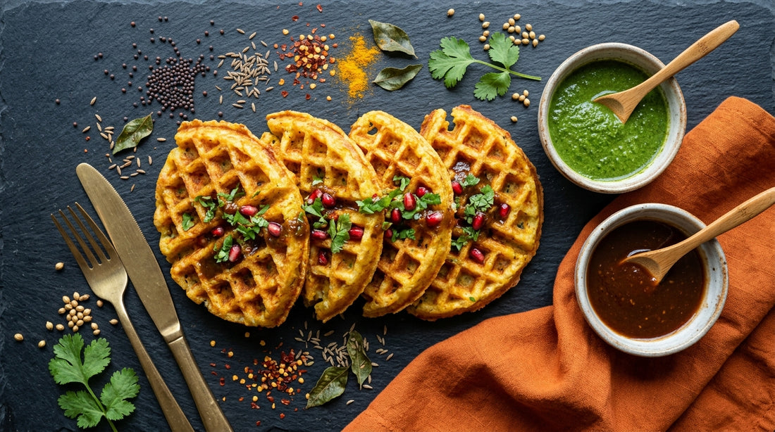 Aloo Tikki Waffle: Crispy Potato Hash Browns Indian Style