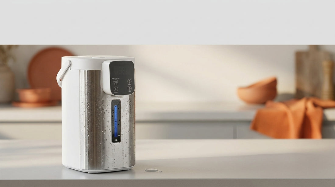 InstaCuppa electric hot water dispenser with condensation on the body