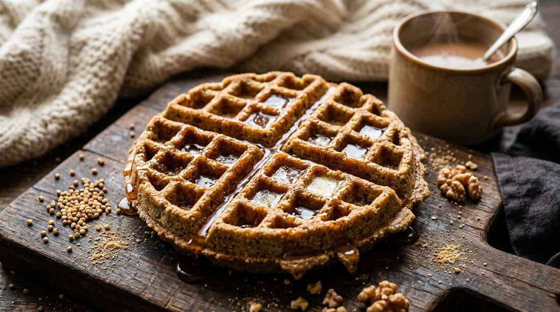 Bajra waffle with ghee and jaggery