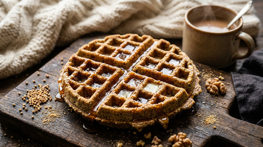 Bajra waffle with ghee and jaggery