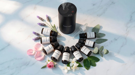 15 essential oil diffuser blend recipes for sleep, focus, mood and more with InstaCuppa aroma diffuser