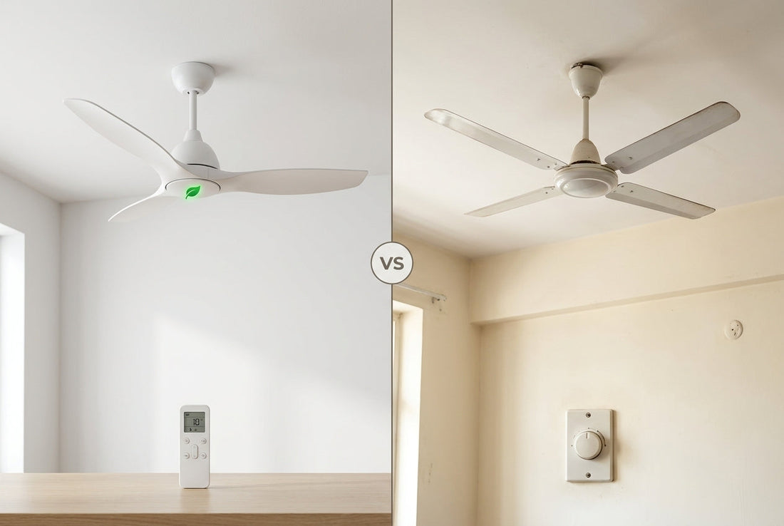 BLDC fan vs normal fan comparison in an Indian home