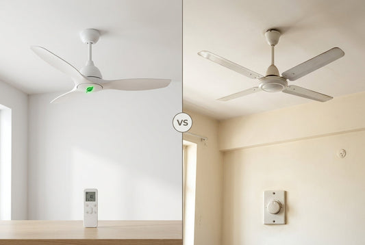 BLDC fan vs normal fan comparison in an Indian home