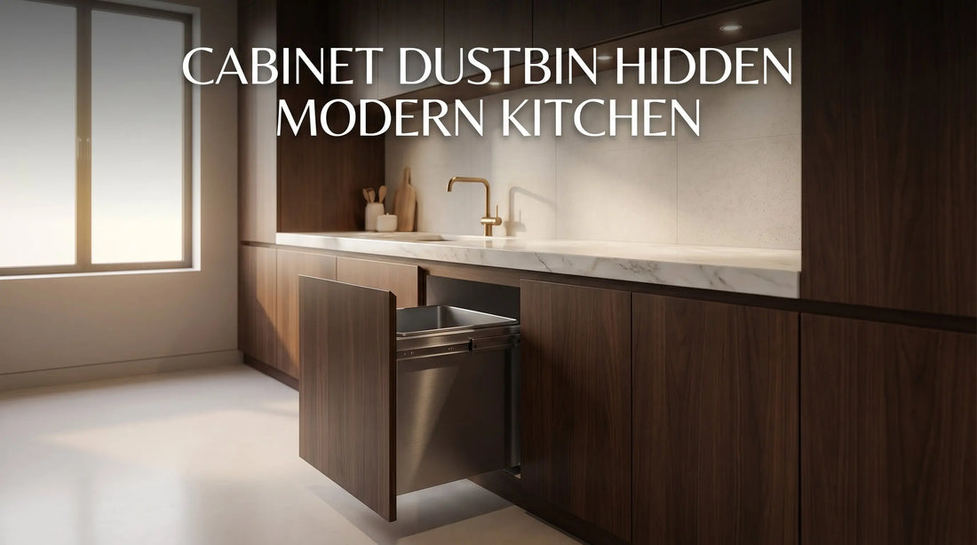 Cabinet dustbin hidden modern Indian kitchen