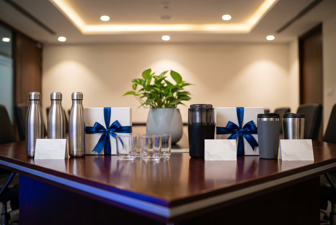 Corporate gifting products arranged on office table - InstaCuppa complete guide