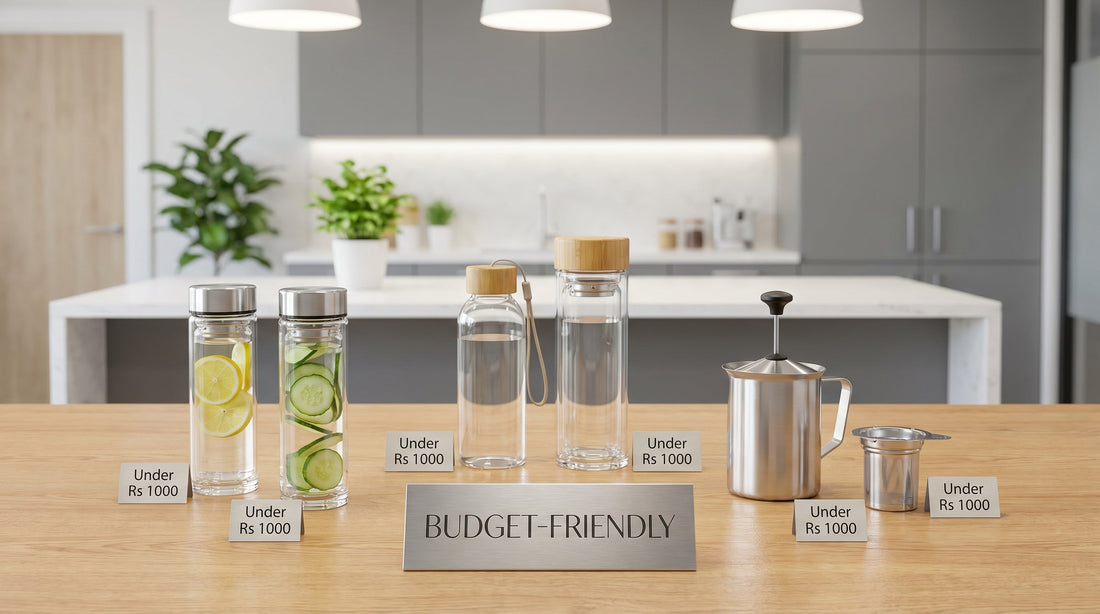 Corporate gifts under 1000 rupees - InstaCuppa infuser bottles arranged in bulk with gift packaging