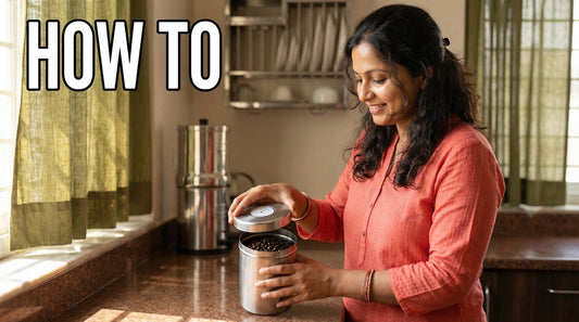 How to Store Coffee Beans: InstaCuppa Stainless Steel Canister with Date Tracker