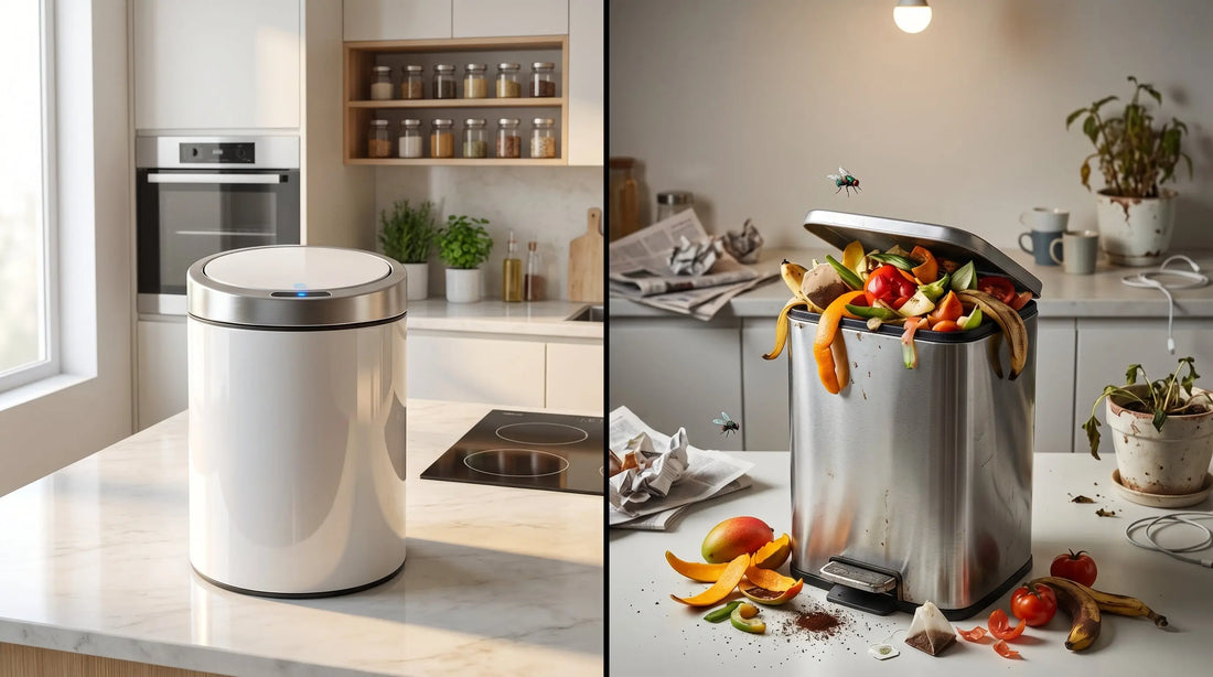 Dustbin with lid vs open dustbin hygiene comparison