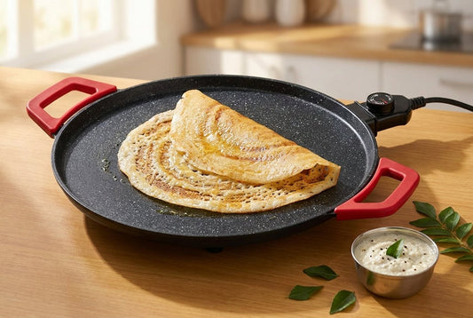 InstaCuppa Portable Electric Tawa 14 inch with dosa — best electric tawa in India