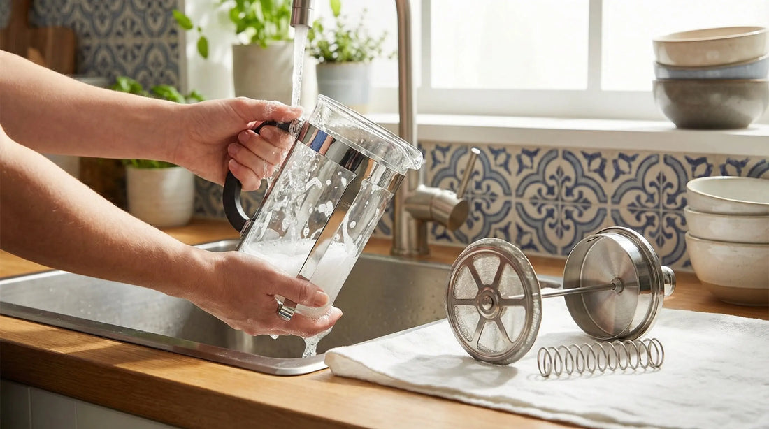 How to Clean a French Press: Daily, Weekly & Monthly (Oil Buildup Fix)