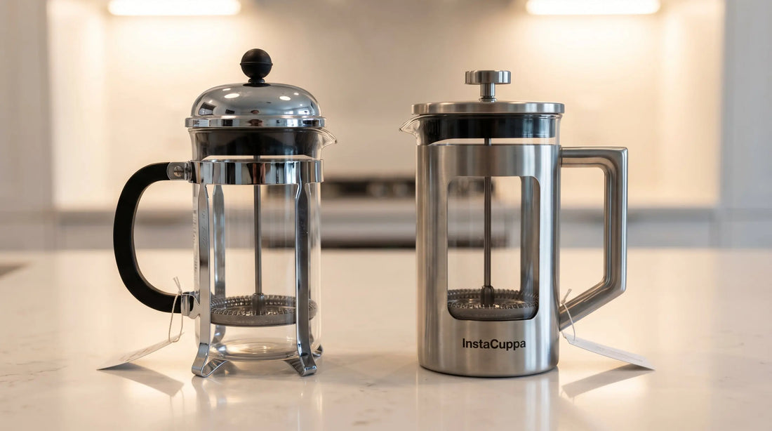 InstaCuppa and Bodum French press side by side comparison