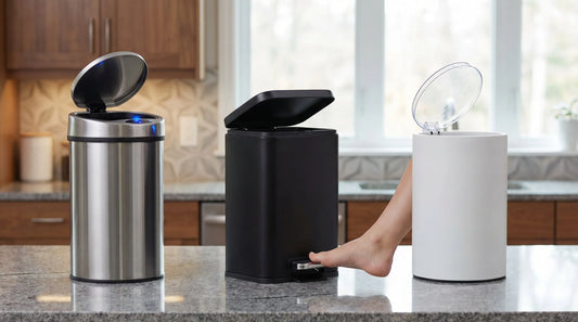 Kitchen dustbin lid types sensor pedal flip comparison