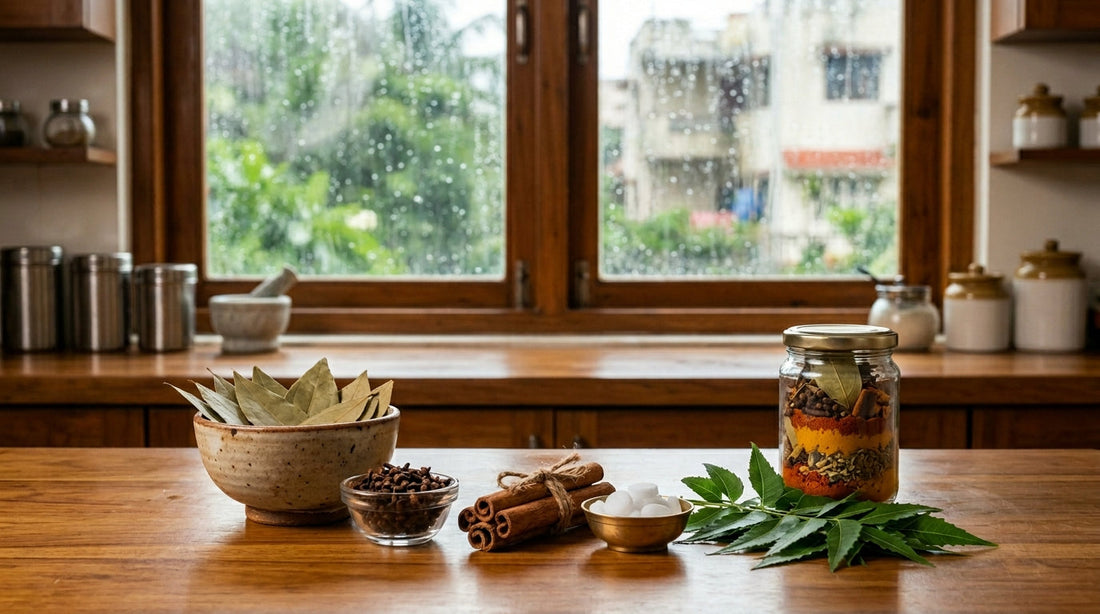 Natural pest control remedies for kitchen in monsoon India