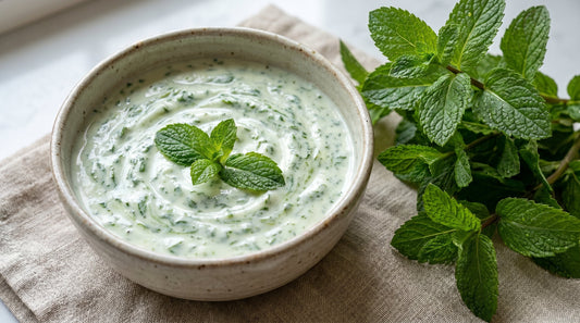 Mint raita recipe - pudina raita with fresh mint leaves in creamy curd