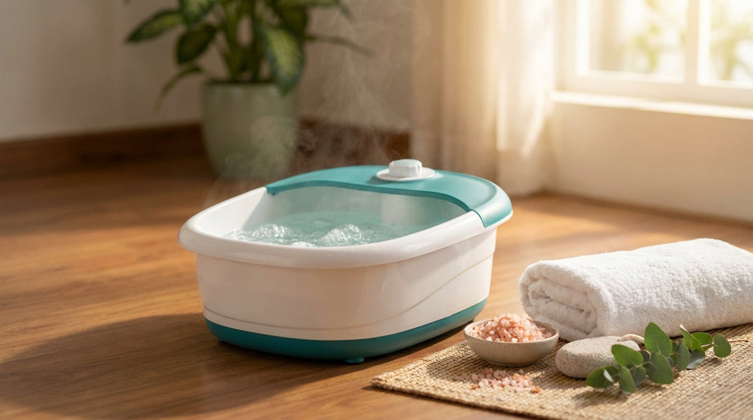 Pedicure foot spa machine with warm water and bubbles for home foot care in India
