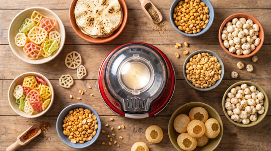 Popcorn maker multipurpose uses fryums papad makhana peanuts