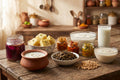 Indian probiotic and fermented foods including curd kanji pickles idli batter hawaijar