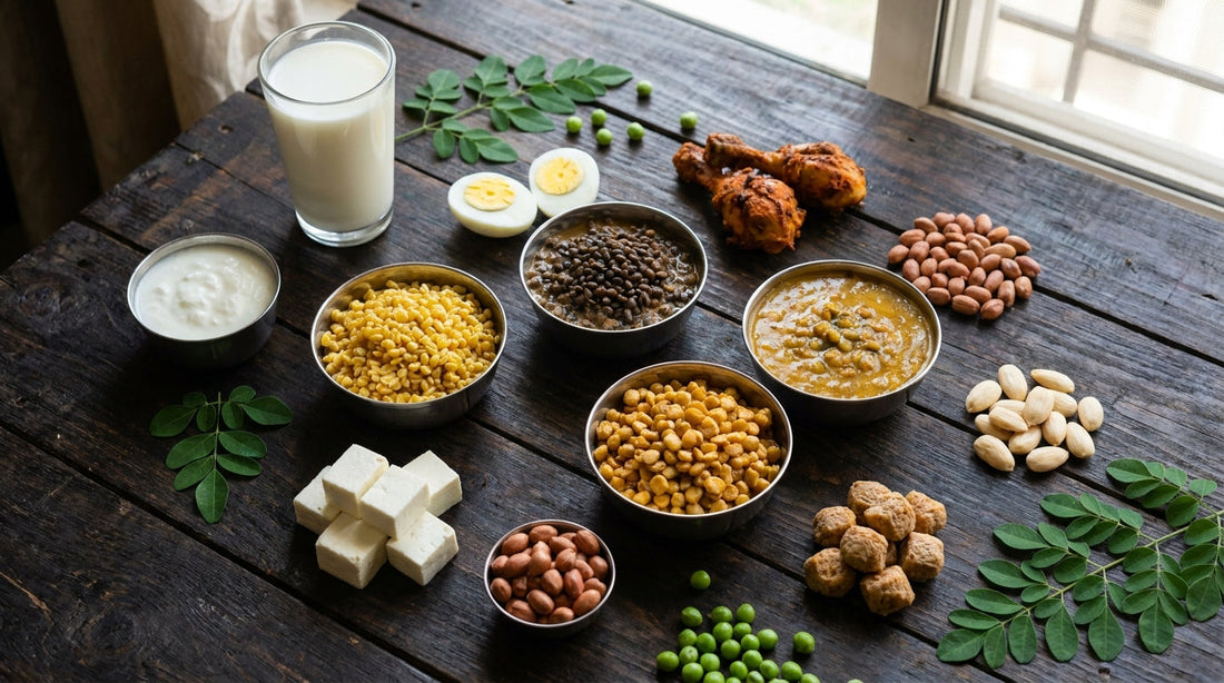 50 high-protein Indian foods list - dal, paneer, eggs, chicken, nuts and seeds