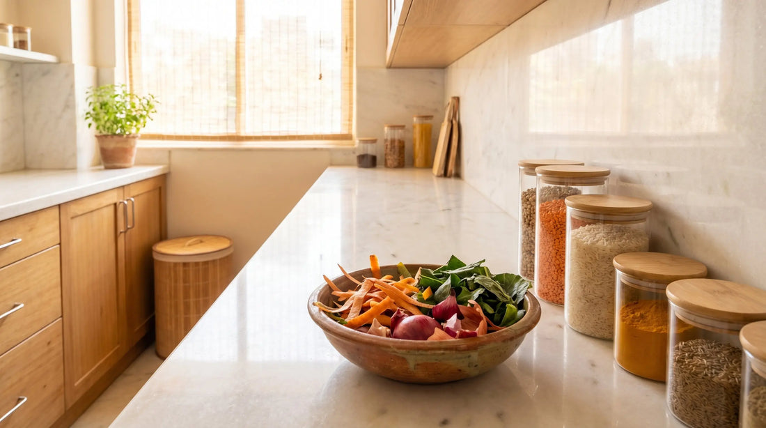 Reduce kitchen waste tips Indian family