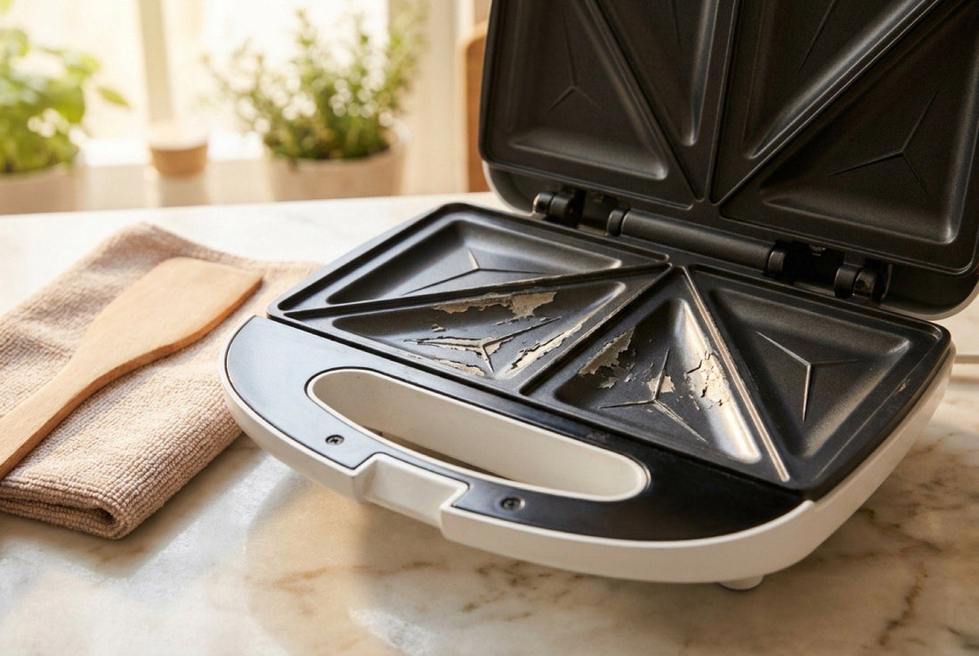 Sandwich maker non-stick peeling — flaking coating exposing bare metal plate
