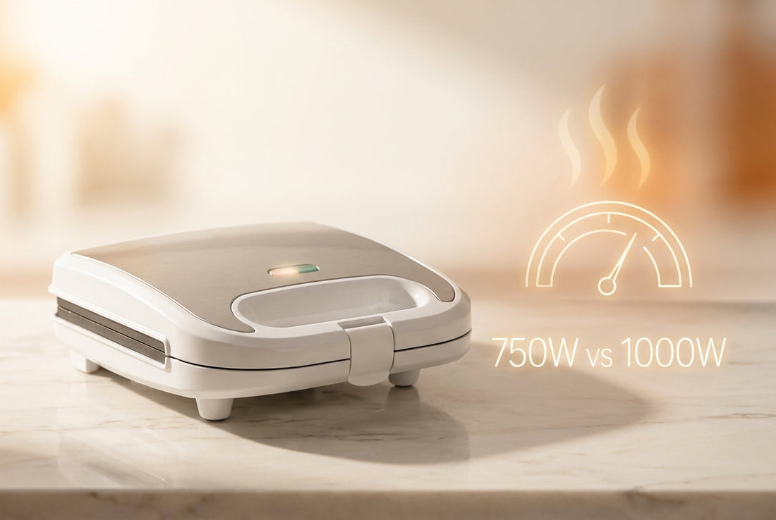 Sandwich maker wattage guide 750W vs 1000W on a kitchen counter