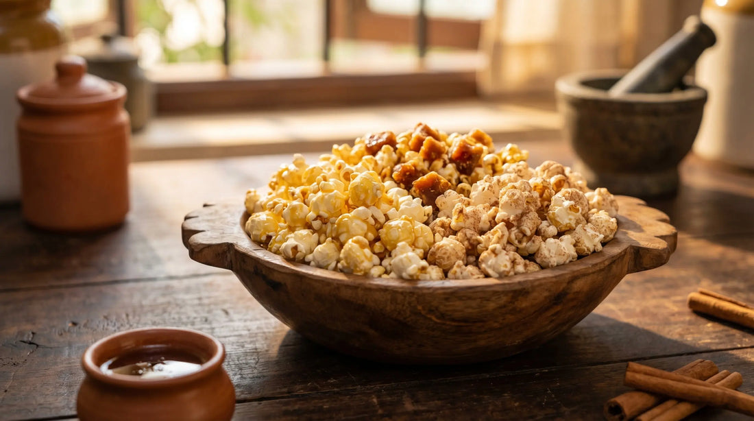 Sweet popcorn recipe with jaggery honey and cinnamon variations