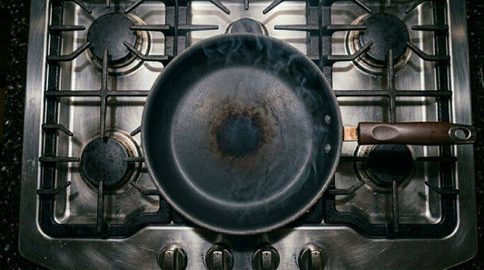 Overheated non-stick pan releasing fumes - Teflon flu risk