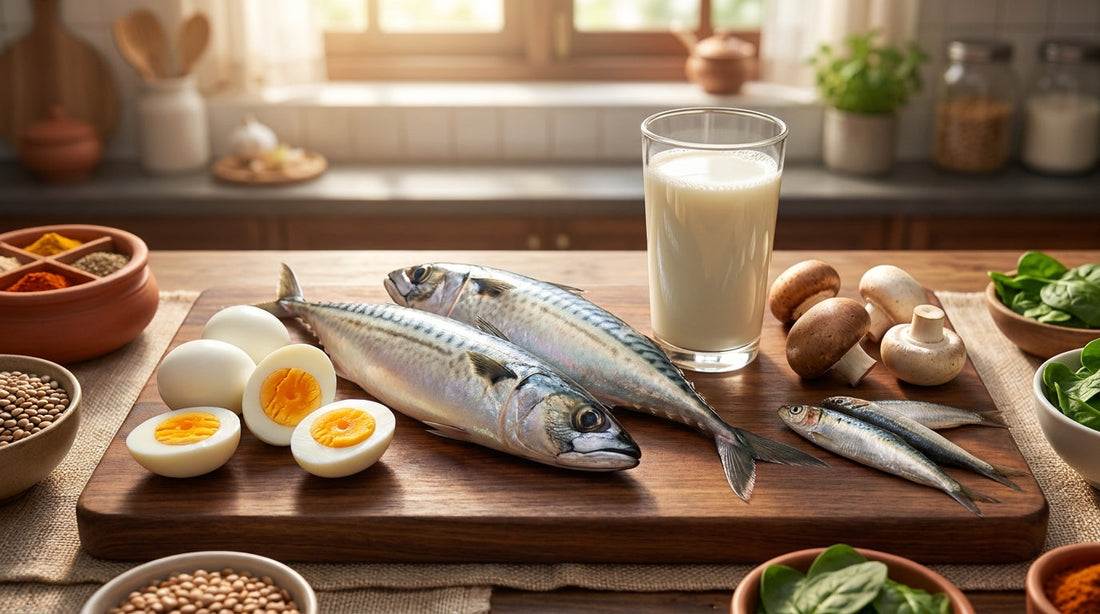 Vitamin D rich foods guide for Indians - fish, eggs, fortified milk
